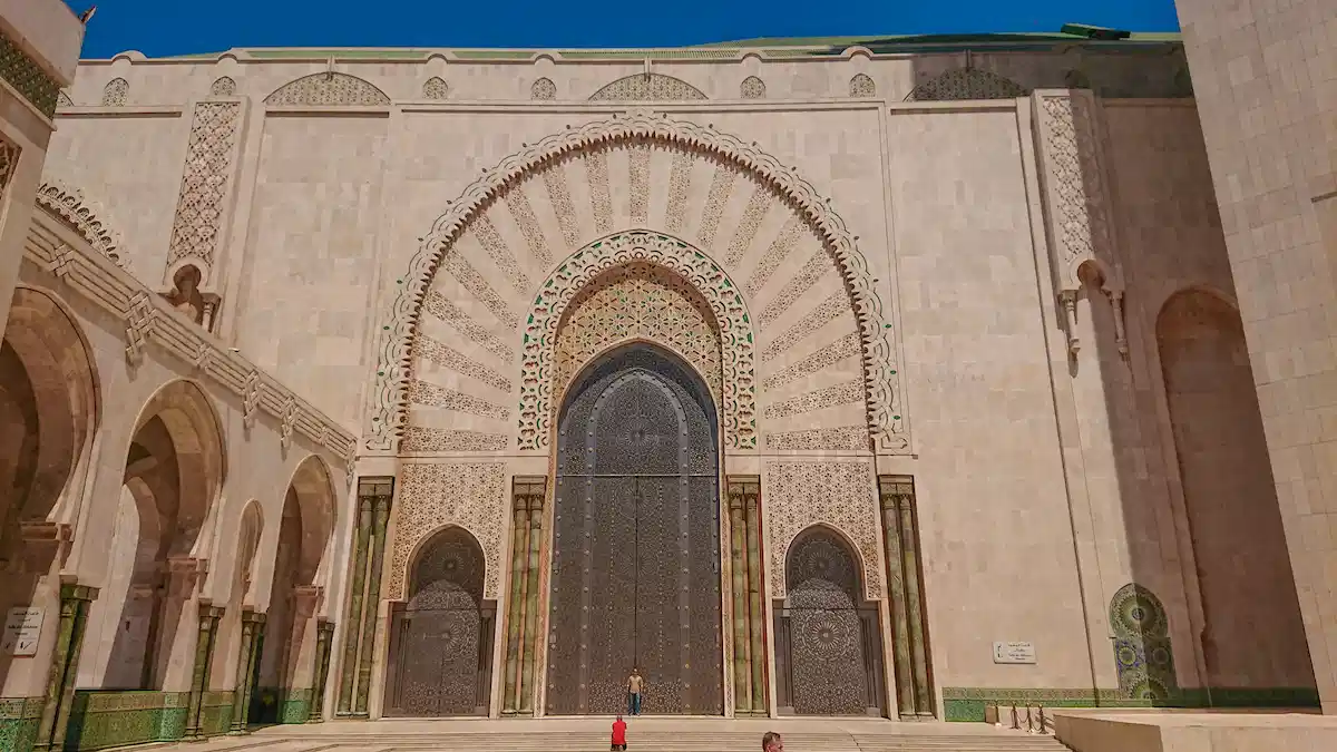 10 Best Places To Visit In Morocco - Travel Guide giant silver doors of the mosque hassan 2 - 10 best places to visit in morocco