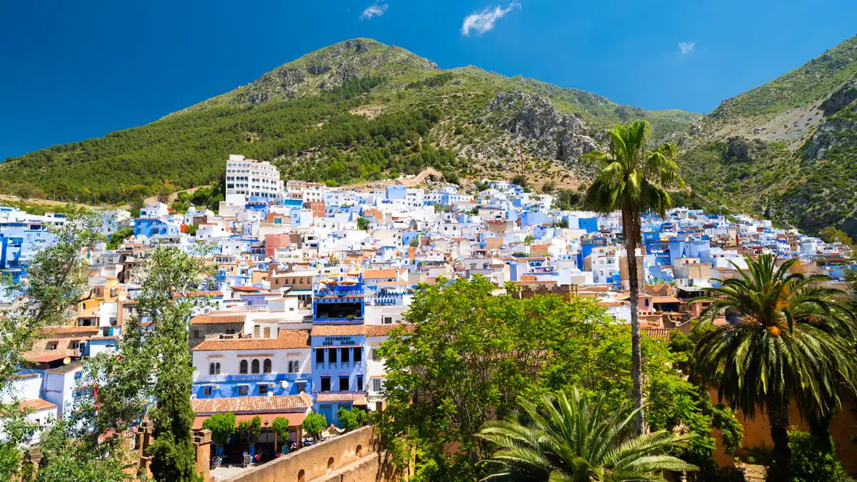 chefchaouen medina and mountains view from kasbah de chefchaouen; Chefchaouen travel guide; 