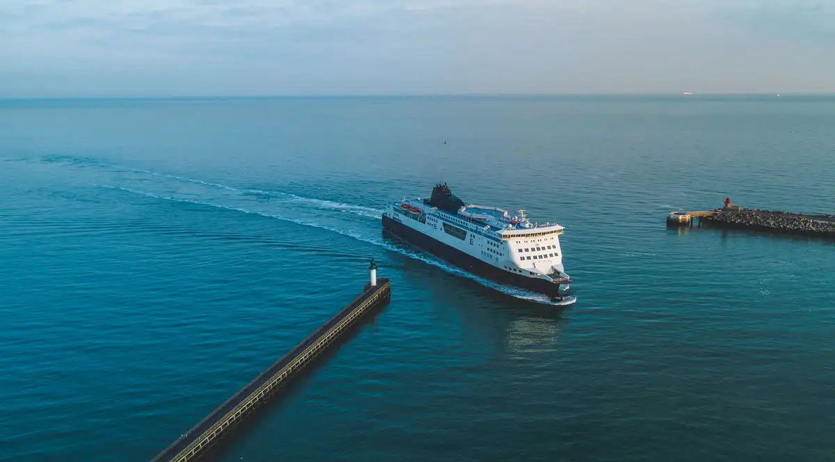 Travel from Southern Spain to Morocco ferry in the ocean