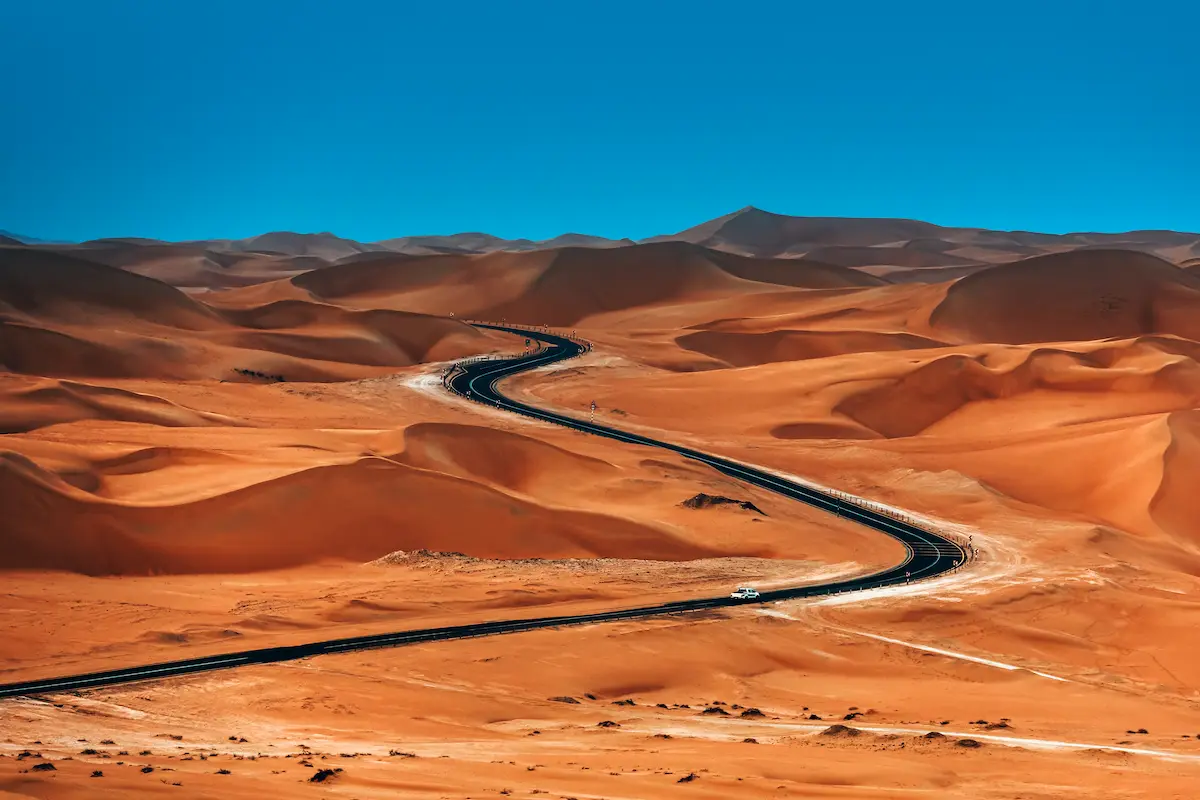 Driving to the Sahara Desert;